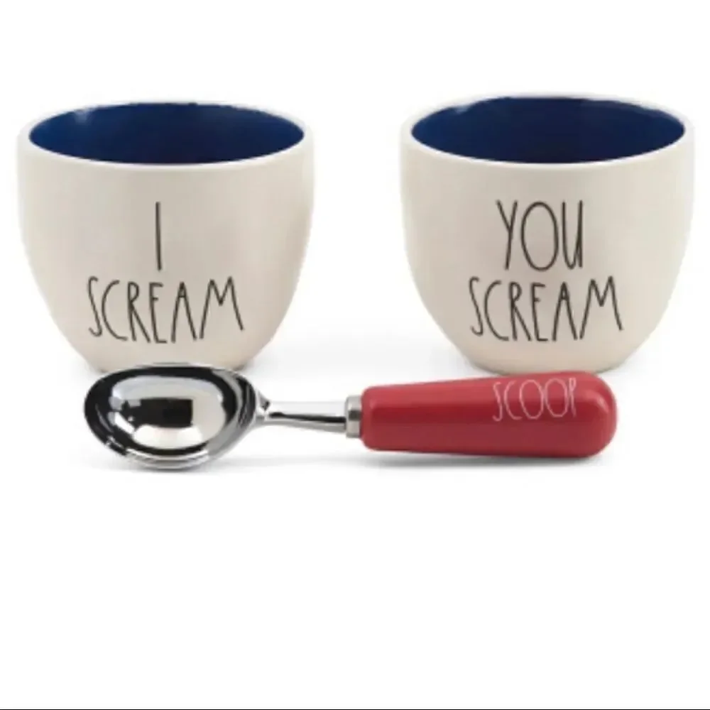 NWT RAE DUNN-Ice Cream Set I scream You Scream New